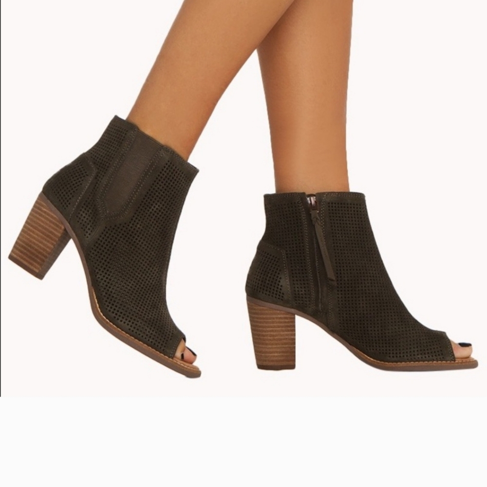 Toms Majorca Peep-Toe Ankle Boots